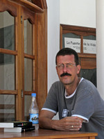 Frank at Table, Hotel Albermarle, Isabela, Galápagos